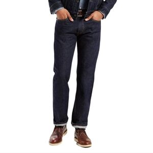 Levi's Mens 505 Regular Fit Jeans Rinse - Dark Wash 30x32